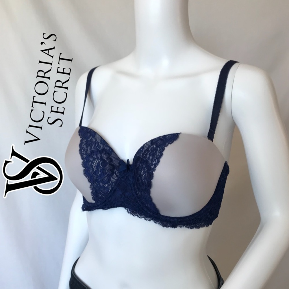 32DD Victoria Secret Multi-way Blue & Nude Bra